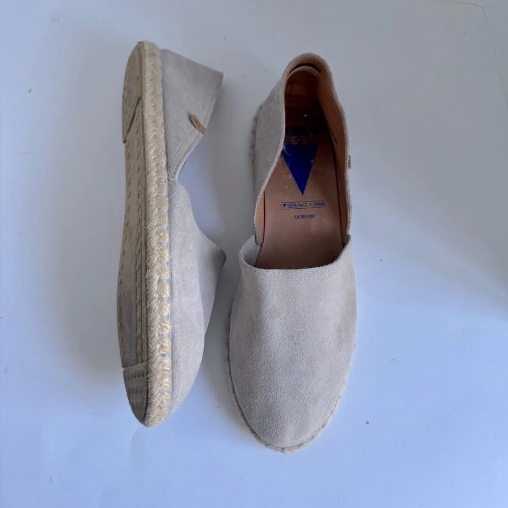 Verbenas Carmen Womens 42 EU Shoes Gray Suede Leather Espadrille Flat Sandals - Picture 4 of 12